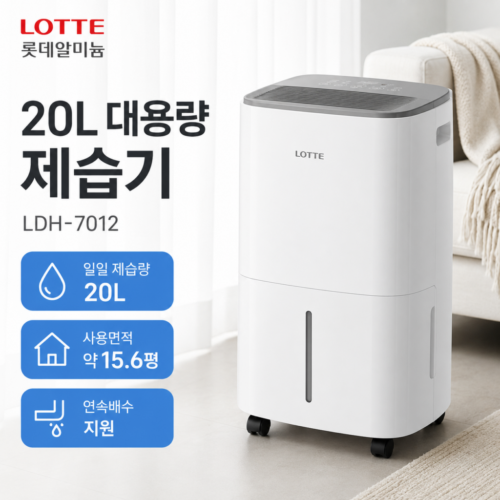 롯데알미늄 제습기 20L LDH-7012 가정용 대용량 연속배수 제습기 제품 이미지