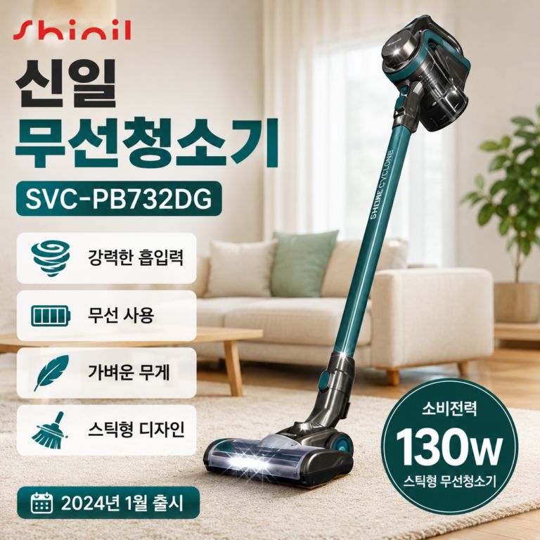 신일 무선청소기 SVC-PB732DG 130W 스틱형 2024년 1월 출시 모델