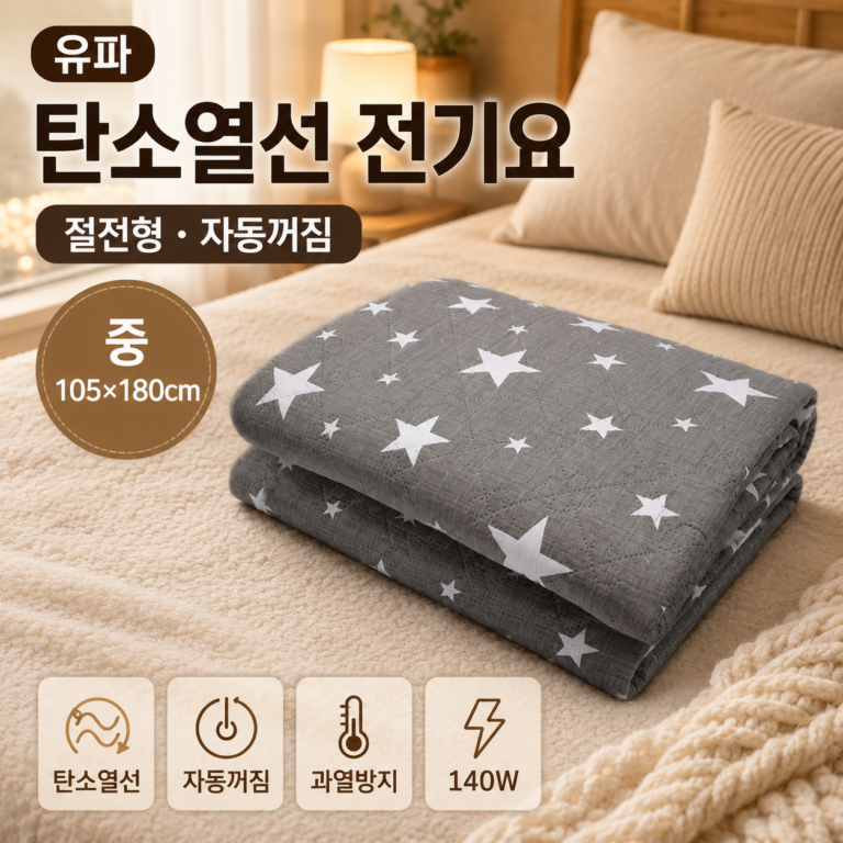 유파 탄소열선 절전형 전기요 EK-BST02S 그레이 105×180cm 자동꺼짐