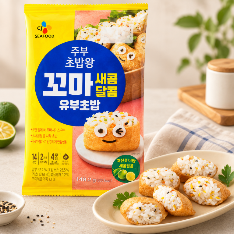 CJ씨푸드 주부초밥왕 새콤달콤 꼬마 유부초밥 149.2g 2개 총 4인분 아이들 도시락 추천