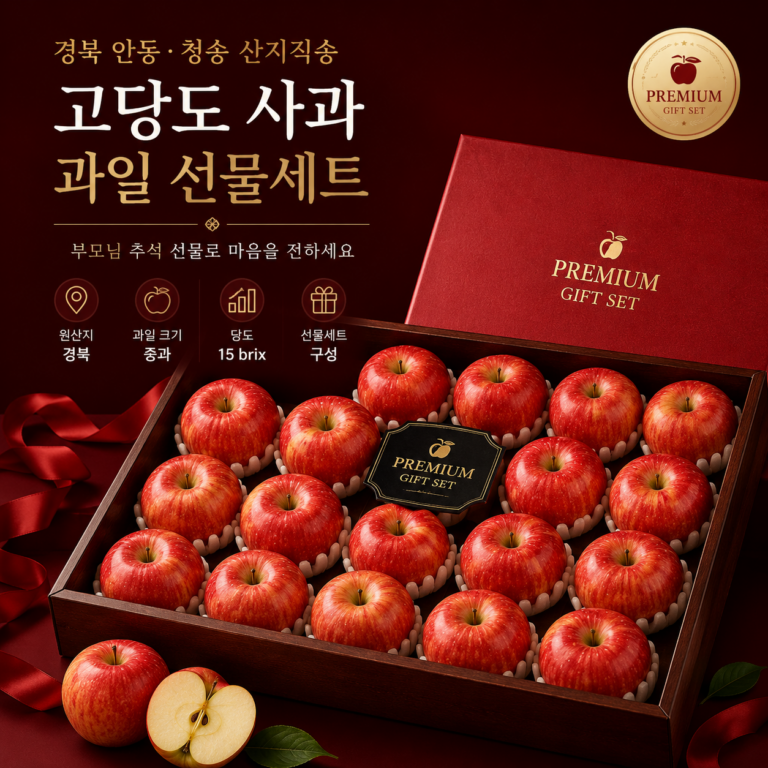 경북 안동 청송 산지직송 고당도 사과 부모님 추석 과일선물세트 5kg 15브릭스